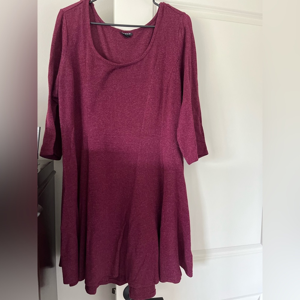 Burgundy Long Sleeve Dress